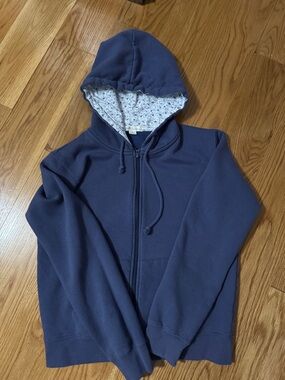 Demetra by Aeropostale Navy Hoodie with Light Blue Floral Hood